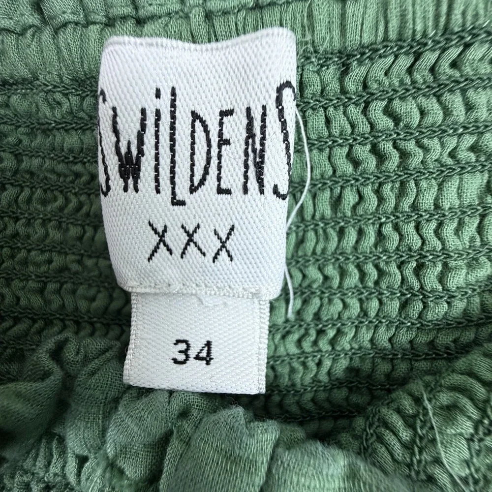 Swildens A-Line Skirt Womens 34 Green Cottagecore Peasant Smocked Waist Boho